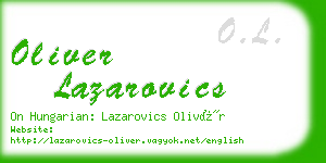 oliver lazarovics business card